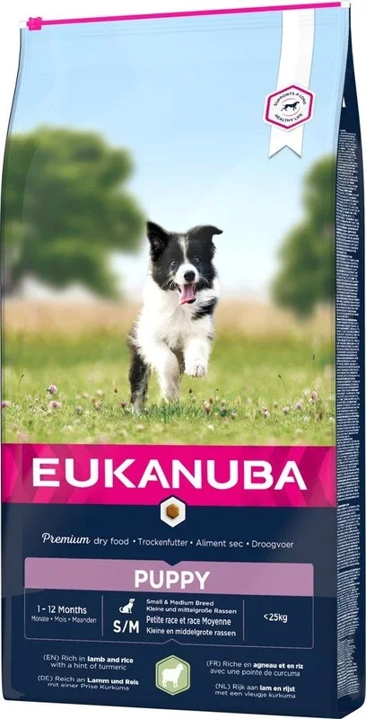 Eukanuba puppy small and medium lamb with rice – alimento seco para perros – 14 kg