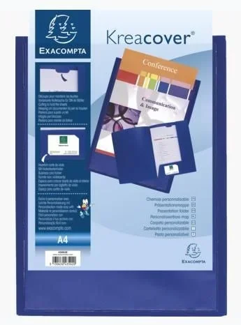 Exacompta carpeta de proyectos krea cover personalizable a4 polipropileno azul unitaria