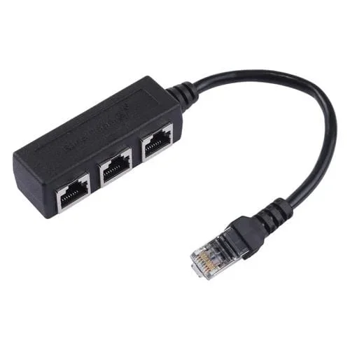 Extensor Divisor de Enchufe RJ45 Red Ethernet LAN de 1 a 3 Zócalos