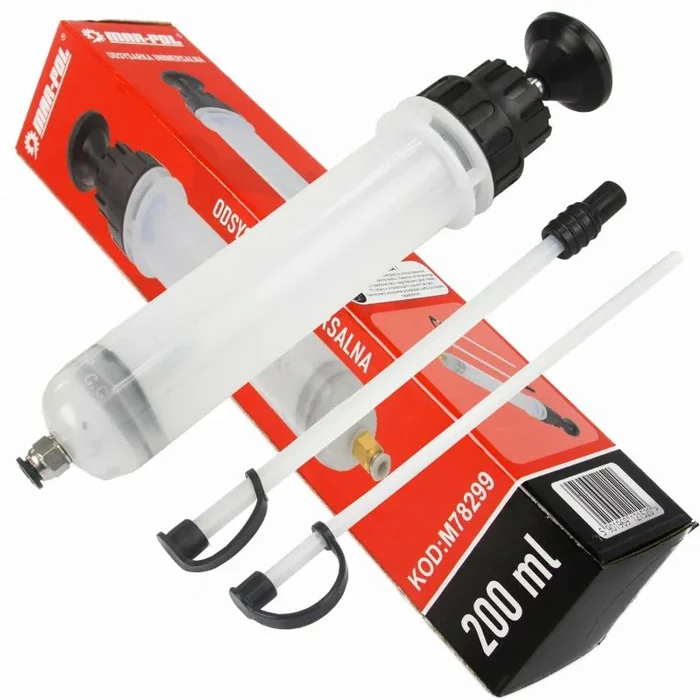 Extractor universal de líquidos manual 200 ml, ideal para aceites, refrigerantes y frenos, resistente a productos químicos, uso en automoción y talleres – 200ml MAR-POL