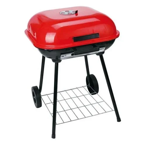 EXTRALINK – Barbacoa de carbón vegetal, tapa con cerradura y placa base, barbacoa móvil con ruedas para exterior y jardín, barbacoa de pie, barbacoa de camping, acero inoxidable de alta calidad,