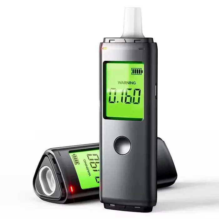 EXTRALINK Alcoholímetro con 5 boquillas intercambiables, pantalla LCD, medición precisa, carga USB, mensajes de audio, alcoholímetro de policía, incluye cable de carga