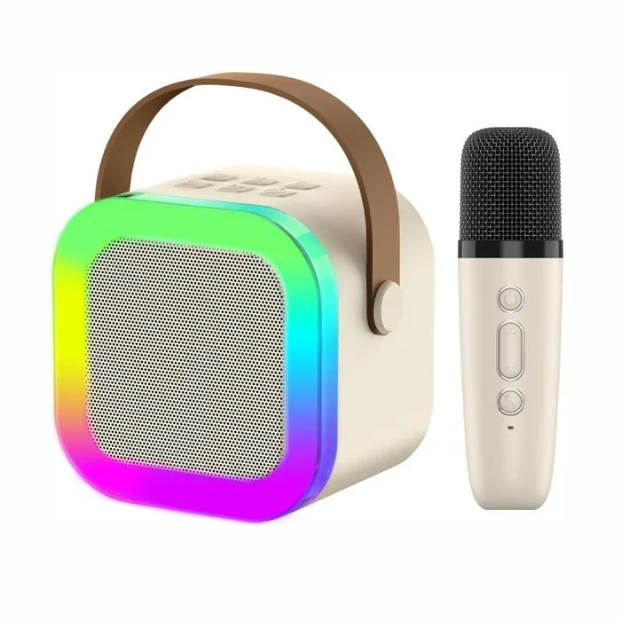 Extralink kids mini karaoke led speaker 1x mic blanco | conjunto de karaoke | altavoz, 1x micrófono, bluetooth, aux, ranura para tarjeta sd, iluminación rgb
