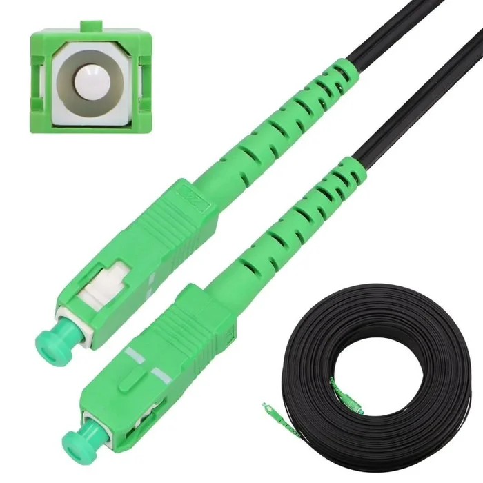 EXTRALINK PATCHCORD SC/APC-SC/APC SM G.657A2 SIMPLEX, cable de fibra óptica 125M FLAT DROP cable fibra óptica, redes FTTH, LAN, WAN, sistemas WDM, cable de fibra optica, cable Ethernet