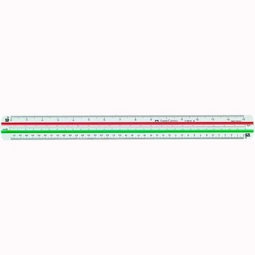 Faber-Castell 176531 cirterio Regla graduada 300 mm Plástico Verde, Rojo, Blanco 1 pieza(s)