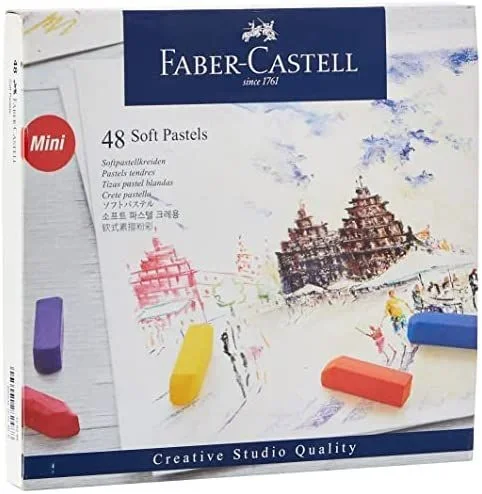Faber-Castell – Mini crayones pastel suaves, caja de 48 (128248)