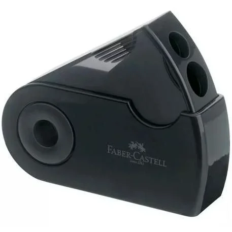 Faber castell afilalápices doble funda y depósito negro -12u-