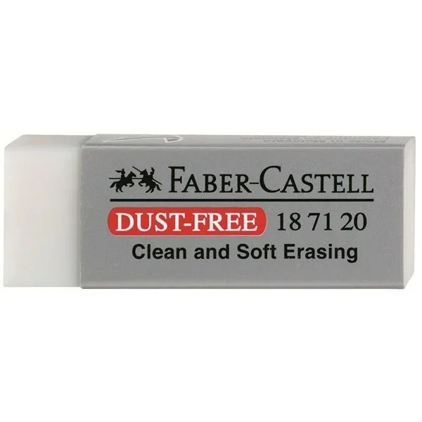 Faber-Castell – Juego de 10 gomas plástico Dust-free sin PVC 62 x 22 x 13 mm gris