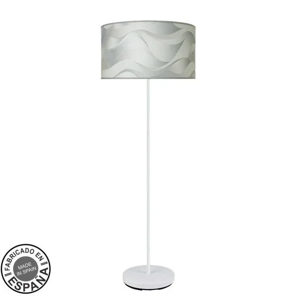 FABRILAMP Lámpara de pie salon Moda 1xe27 Blanco/ola Gris
