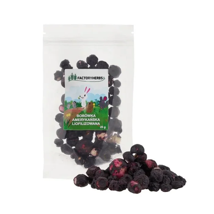 Factory herbs freeze-dried blueberries – treat for rodents and rabbits – 10g