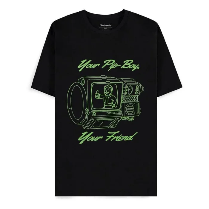 Fallout Your Pip-Boy, Your Friend Hombre Camiseta Negro S 100% algodón Regular