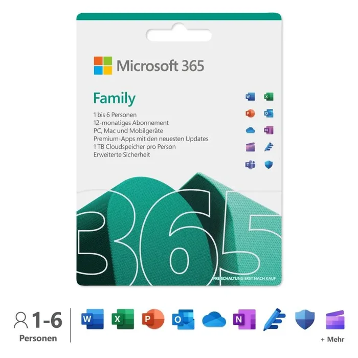 Famiglia Microsoft 365 – licenza di abbonamento (1 anno) – Tedesco