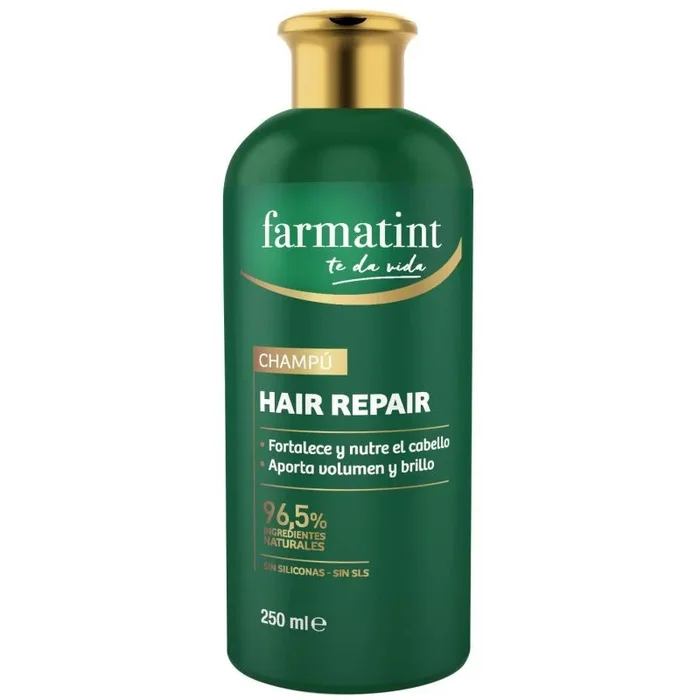 Farmatint Champú Reparador, 96.5% Ingredientes Naturales, Fortalecimiento y Nutrición Capilar, Sin Siliconas/SLS, 250ml
