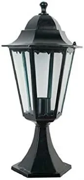 Farol aluminio sobremuro negro 49,5xø23cm edm mod. marsella