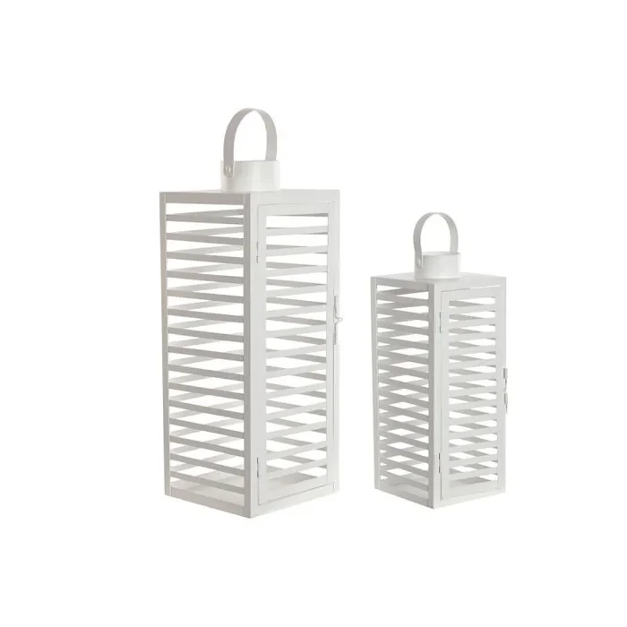 Farolas Home ESPRIT Blanco Hierro 17 x 17 x 44 cm (2 Piezas) – Marca: Home ESPRIT – EAN: 8424002123994