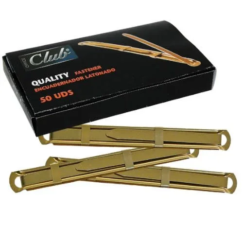 FASTENER OFFICE CLUB METAL DORADO (Caja de 50)