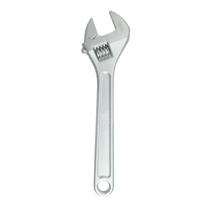 Ferrestock FSKLLA018 llave inglesa de 18″, fabricada en acero al carbono con acabado satinado, mordaza milimetrada, 450mm