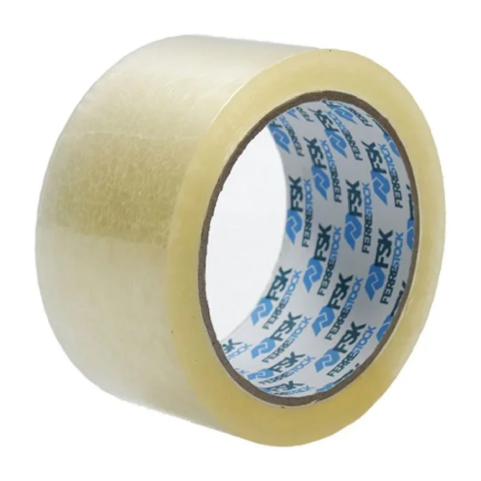 Ferrestock Pack 6 unidades cinta de embalar transparente, fabricada en polipropileno, adhesivo de alta calidad, 50mmx66m, 50 mm x 66 m, Set de 6 Piezas