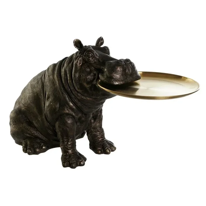Figura decorativa dkd home decor cobre hipopótamo 74 x 33,5 x 42 cm