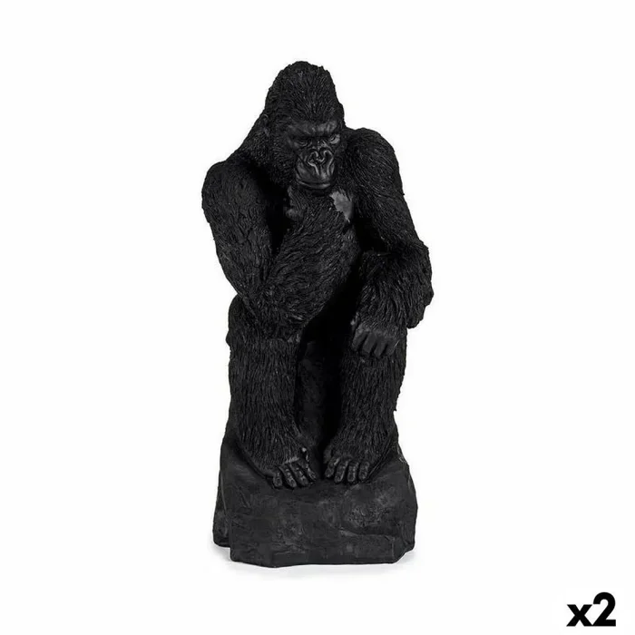 Figura decorativa gorila negro 20 x 45 x 20 cm (2 unidades)
