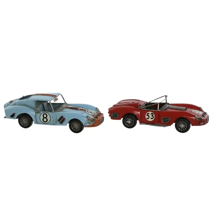 Figura decorativa home esprit azul rojo vintage 31 x 12 x 9 cm (2 unidades)