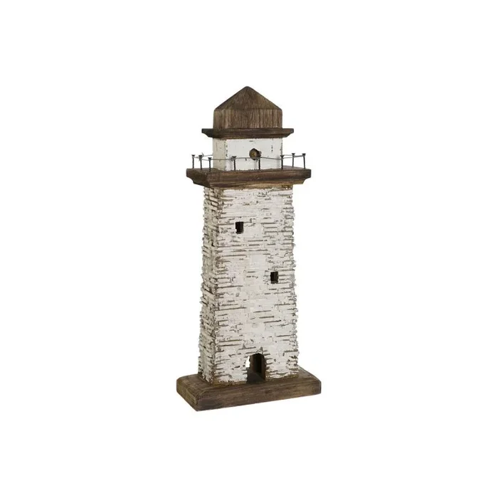 Figura decorativa home esprit blanco natural faro acabado envejecido 22,5 x 11 x 51 cm