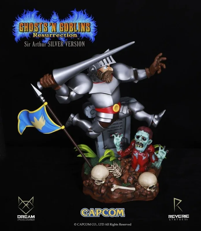 Figura ghost and goblins resurrection sir arthur armadura plateada
