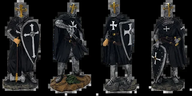 Figura Resina Templarias Negro.