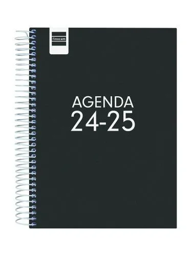 Finocam – Agenda Cool 2024 2025 1 Día Página Septiembre 2024 – Junio 2025 (curso lectivo) + Julio y Agosto resumidos Negro Español
