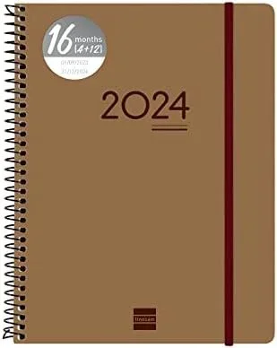 Finocam agenda 16 meses espiral ikon e10 svv t/ligera marrón 2023-2024