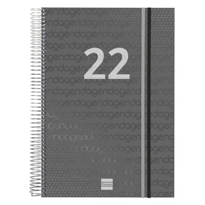 Finocam agenda anual espiral year e40 dia página a4 2022 negro