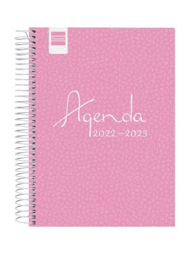Finocam agenda escolar cool 1/4 1dp espiral cartón forrado rosa 2022-2023
