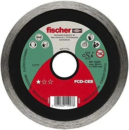 fischer – Disco de corte FCD-CES 115×1,6×22,23, disco de corte de diamante, disco diamante, disco corte cerrado, Pack de 1 ud.
