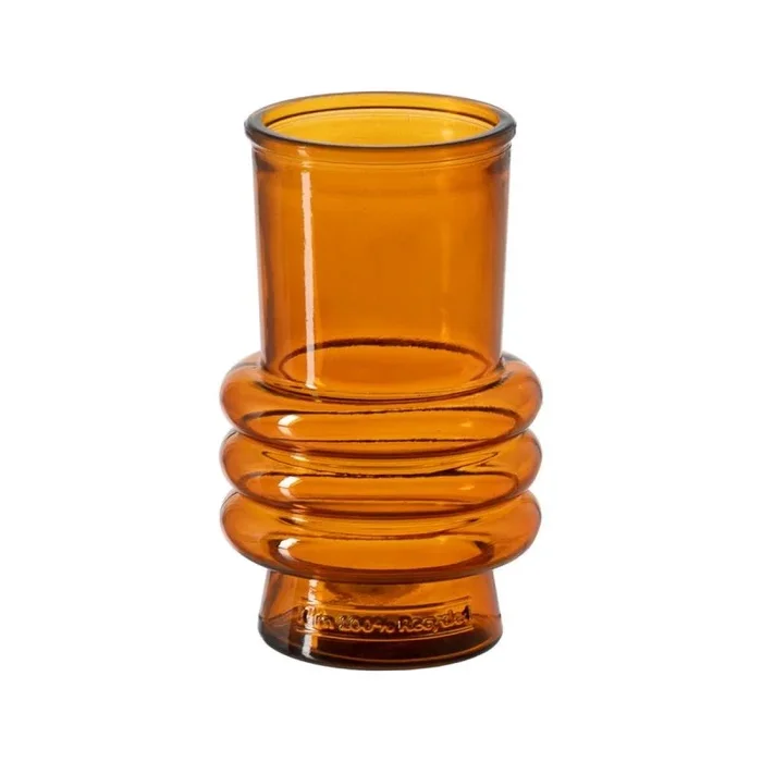 Florero Naranja Vidrio Reciclado 10 x 10 x 17 cm – Marca: BigBuy Home – EAN: 8445146144836