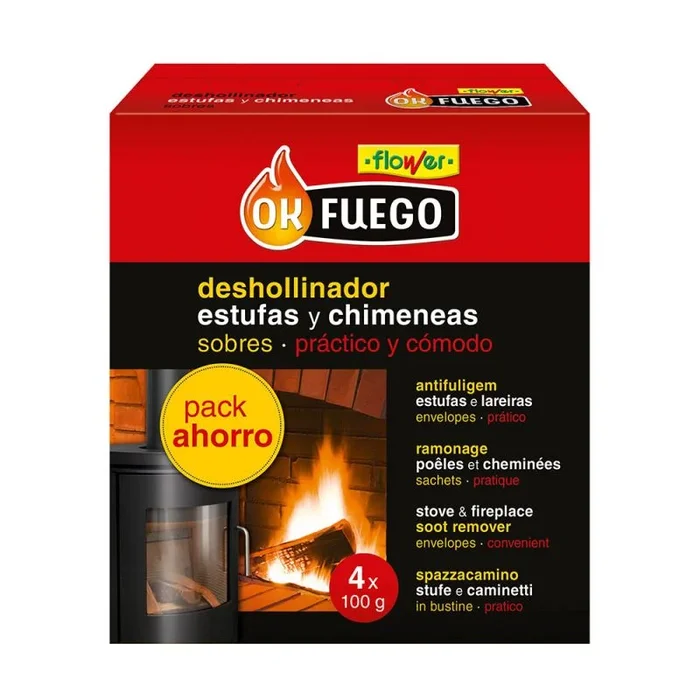 Flower 50220 – deshollinador Estufas y chimeneas, 4x100g