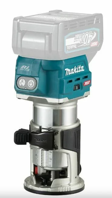 Fresadora-Ruteadora eléctrica, Makita, RT001GZ17 40V XGT, para trabajos de carpintería de alta precisión, sin escobillas, velocidad variable y diseño ergonómico