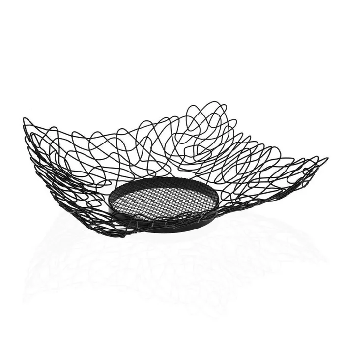 Frutero versa negro metal acero (29 x 10 x 29 cm)