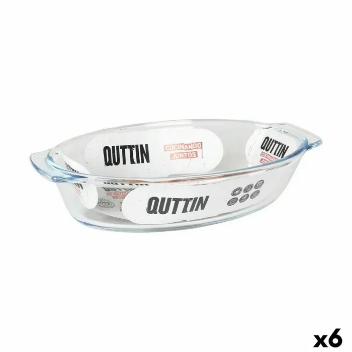 Fuente de cocina quttin 725 ml vidrio ovalado (6 unidades)