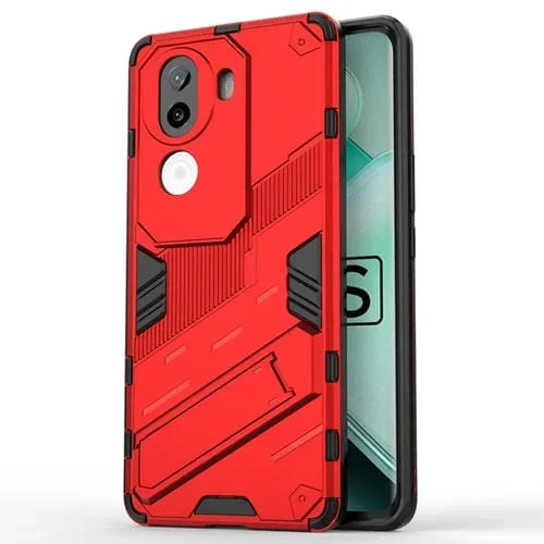 Funda 2 En 1 de PC y TPU con Soporte para Vivo Iqoo Z9S 5G Global Punk Armor (Roja)