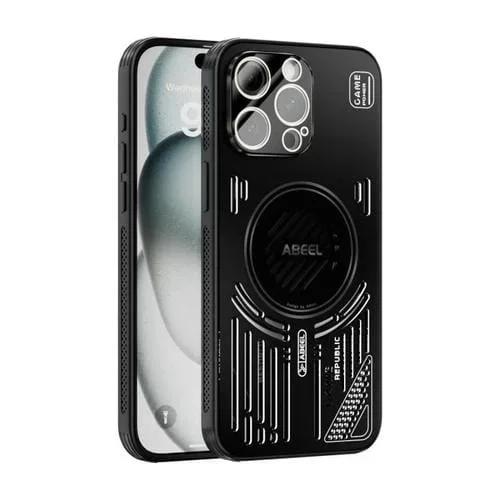 Funda ABEEL Ice Fox Series con disipador de calor Magsafe para iPhone 15 Pro Max (negra)