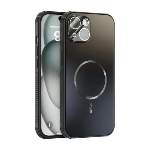Funda ABEEL MagSafe esmerilada con disipación de calor y película para lente para iPhone 13 (negra)