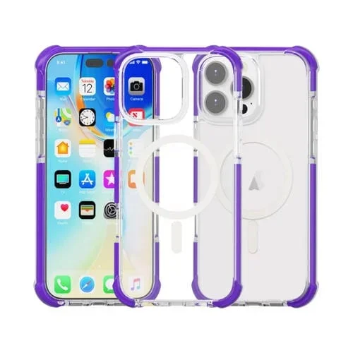 Funda Acrílica Magnética Magsafe para iPhone 16 Pro a Prueba de Golpes (Morado)