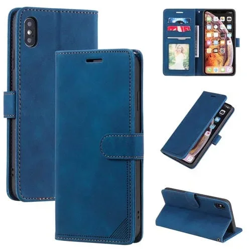 Funda Anti-Robo Piel iPhone Xs Max Protección Seguridad (Azul)