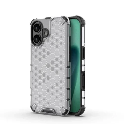 Funda antigolpes Honeycomb para iPhone 17 (blanca)