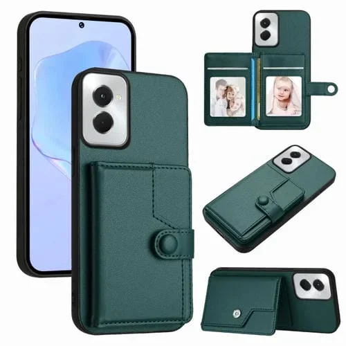 Funda Antirrobo RFID para Motorola Moto G Power 5G (2024) con Botón y Tarjetero (Verde)