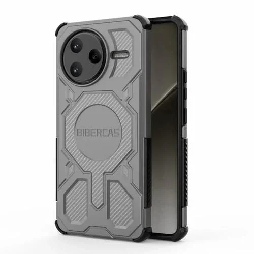 Funda BIBERCAS Real Color Series MagSafe a prueba de golpes para Redmi K80 Pro (gris)