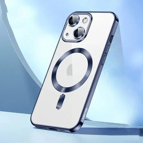 Funda blanda para iPhone 15 Sulada Plating TPU a prueba de golpes (Azul Titanio)