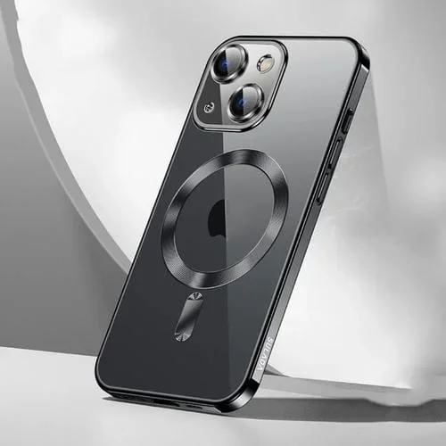 Funda Blanda para iPhone 15 Sulada Plating TPU a Prueba de Golpes (Negro)