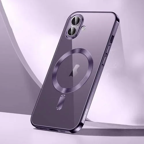 Funda Blanda TPU Sulada para iPhone 16 Plus con Revestimiento Magsafe (Morado Oscuro)