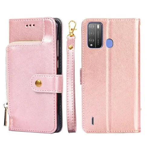Funda Caeper Bag de Cuero para Itel Vision 1 Pro (Oro Rosa)